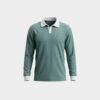Sage Green Waffle Knit Rugby Polo