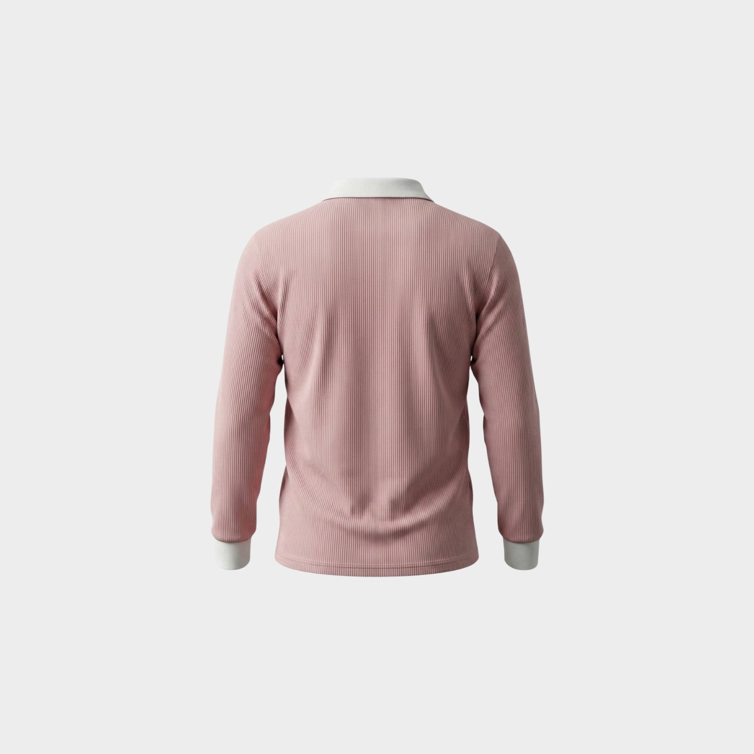 Baby Pink Waffle Knit Rugby Polo