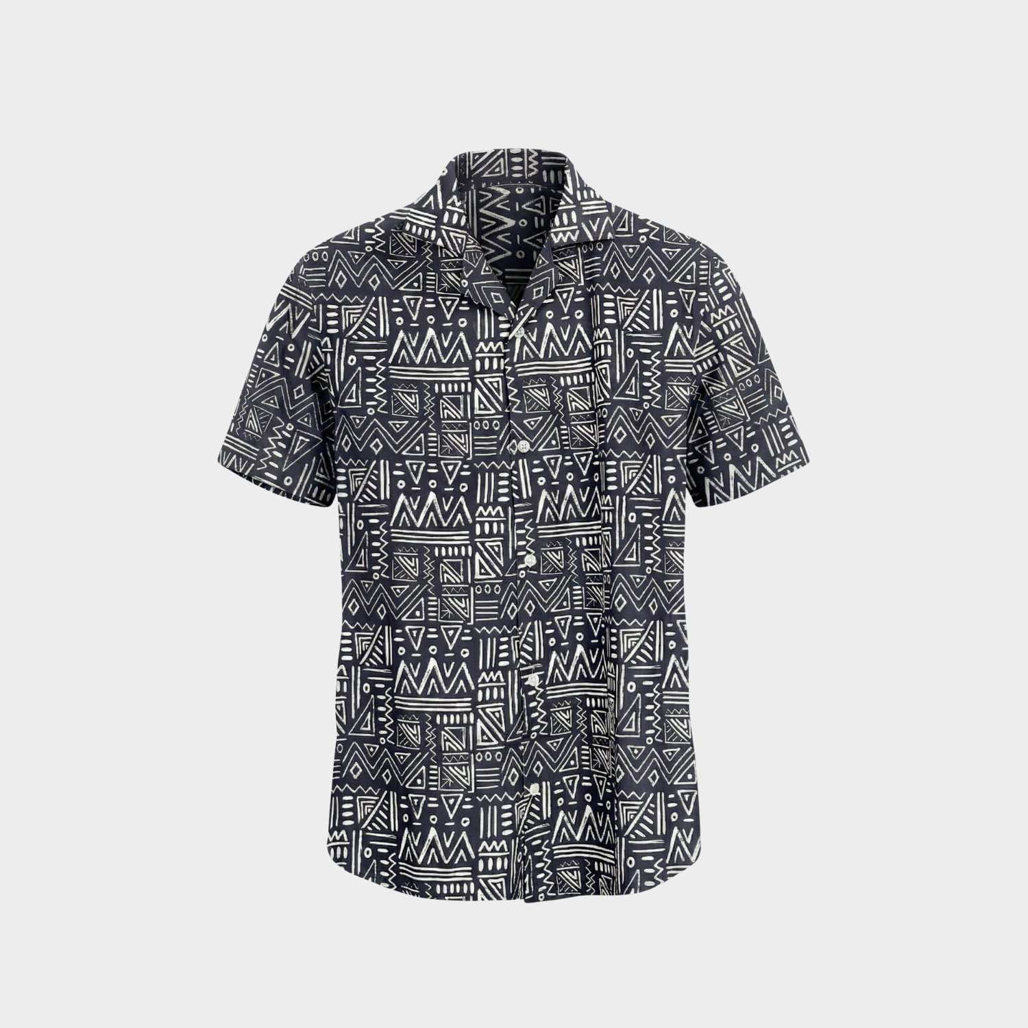 Tribal Print Cuban Shirt (Etheral Echo)