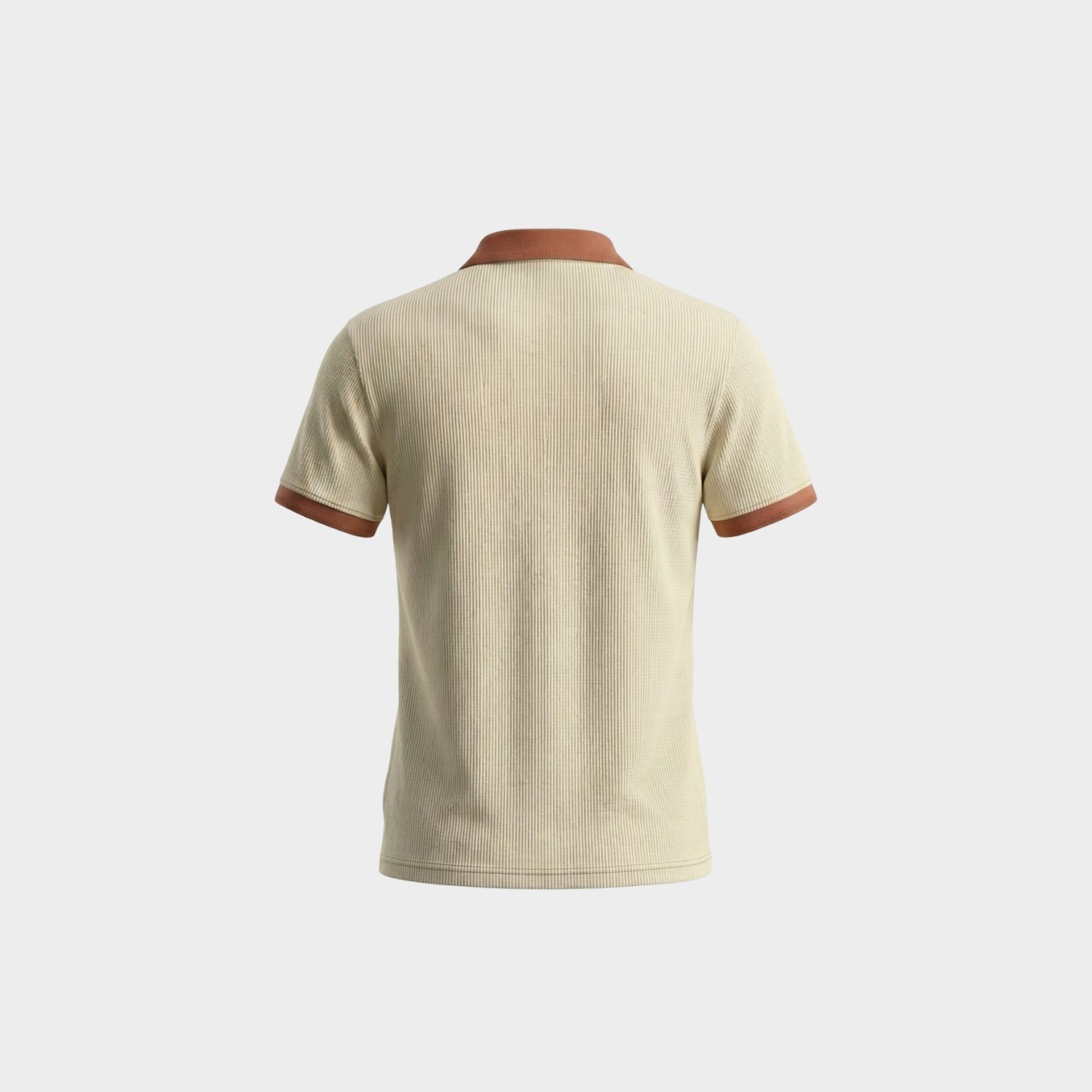 Premium Cream Waffle Knit Zip Polo