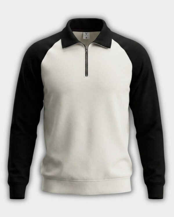 Premium Raglan Zipper Sweatshirt Cream
