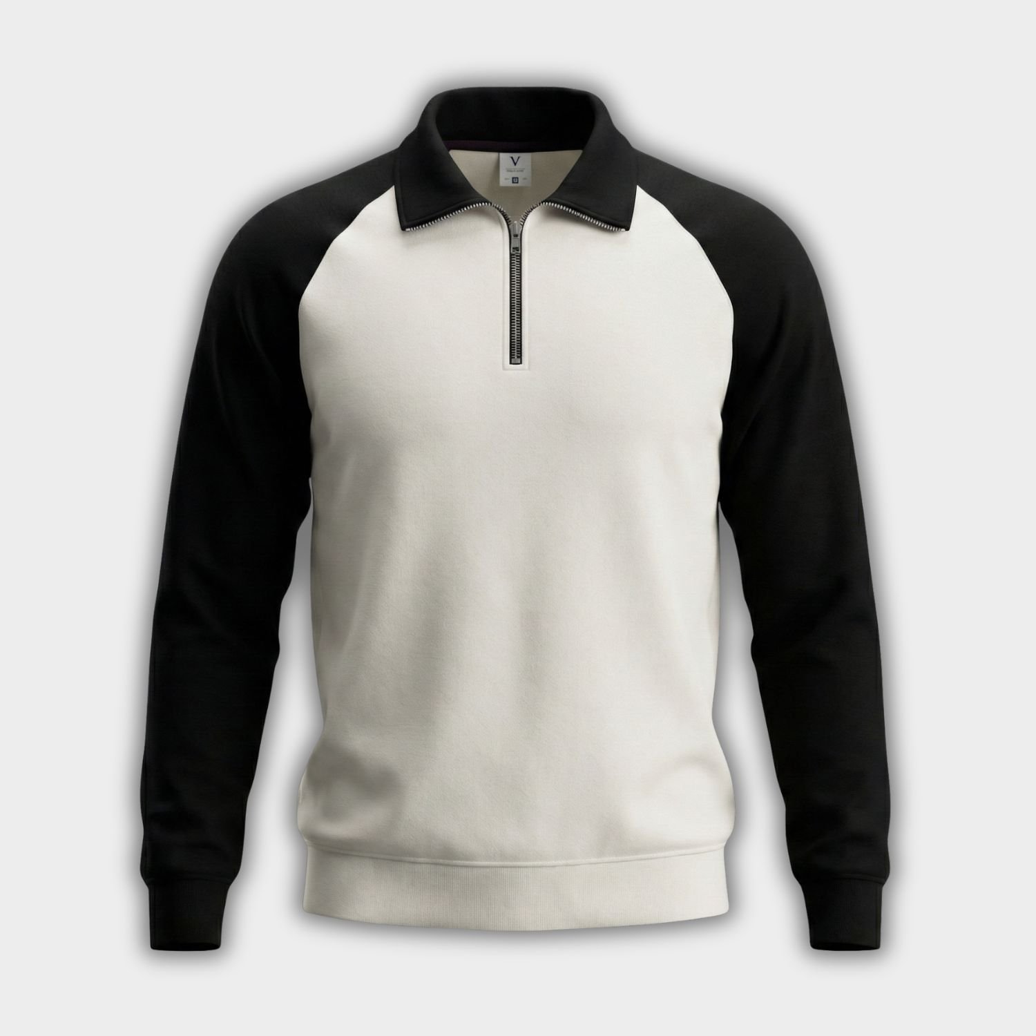 Premium Raglan Zipper Sweatshirt Cream