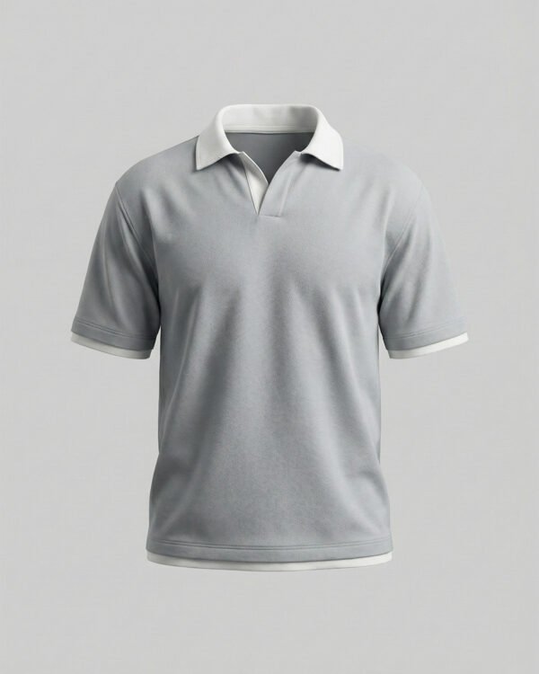 Ash Grey Boxy Fit Polo