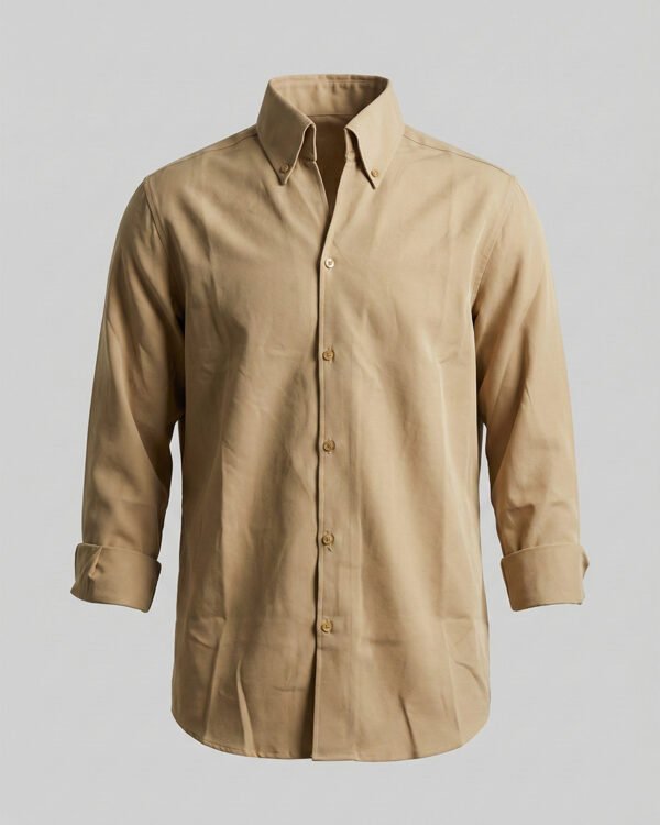 Camel Gold Luxe Satin-Stretch Shirt