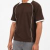 Premium Boxy Fit Lycra Polo Shirt with Contrast Piping (Coffee) - Image 4
