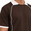 Premium Boxy Fit Lycra Polo Shirt with Contrast Piping (Coffee) - Image 3
