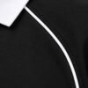 Premium Boxy Fit Lycra Polo Shirt with Contrast Piping (Black) - Image 2