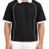 Premium Boxy Fit Lycra Polo Shirt with Contrast Piping (Black)