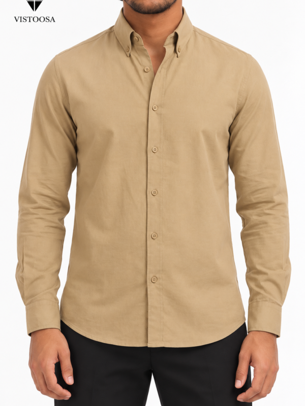Premium Men's Full Sleeve Shirt (Camel Beige)