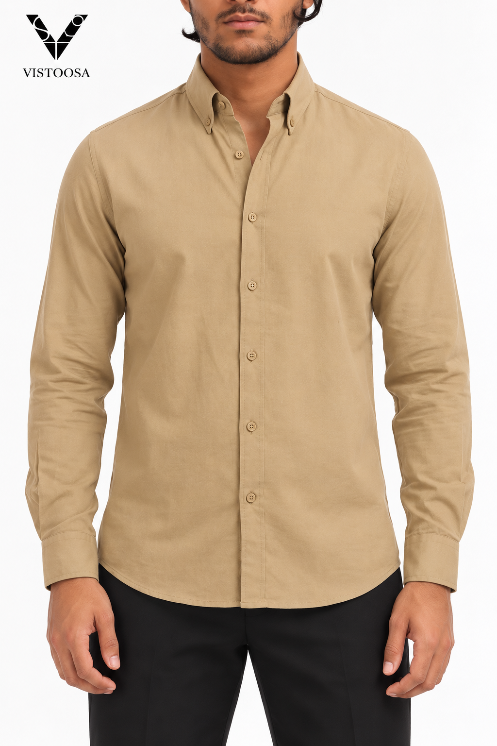 Premium Men's Full Sleeve Shirt (Camel Beige)