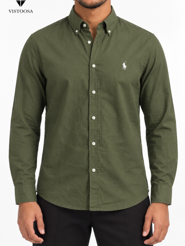 Premium Men's Oxford Cotton Full Sleeve Shirt (Forest Green)