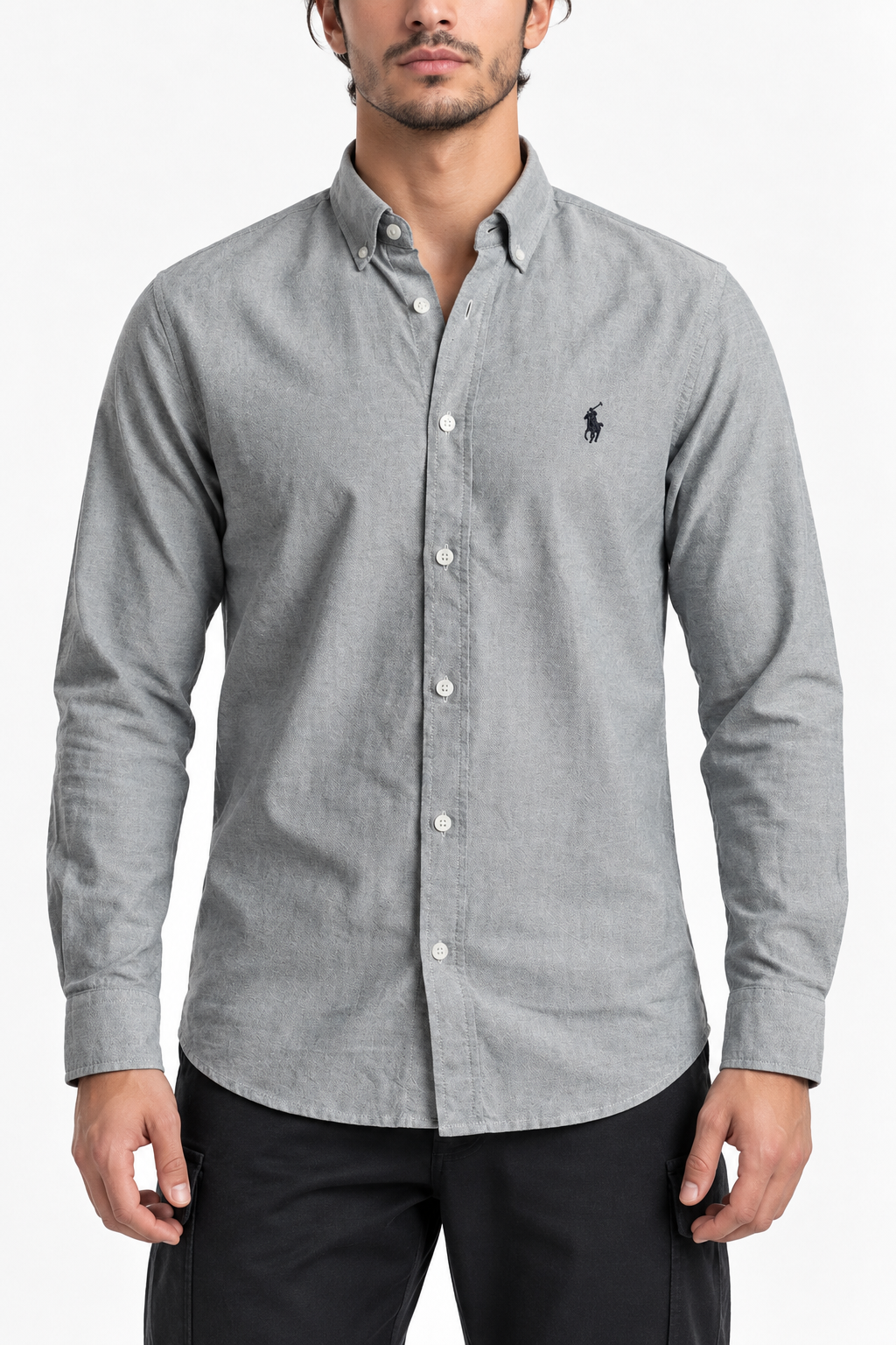 Premium Men's Oxford Cotton Full Sleeve Shirt (ASH)