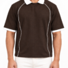 Premium Boxy Fit Lycra Polo Shirt with Contrast Piping (Coffee)