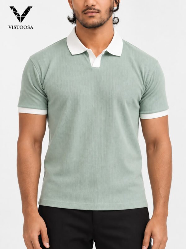 Misty Sage Johnny Collar (V-neck) Polo