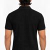 Premium Waffle Knit Plain V-Neck Fancy Polo Black - Image 3