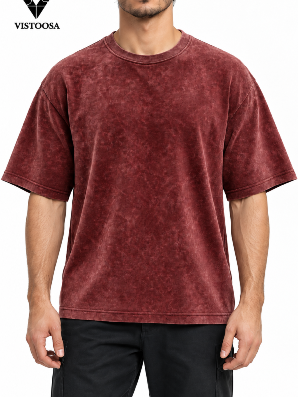 Acid Wash Marron Drop Shoulder