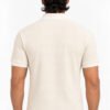 Premium Waffle Knit Plain V-Neck Fancy Polo Off White - Image 3