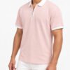 Premium Baby Pink Waffle Zipper Polo - Image 3
