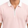 Premium Baby Pink Waffle Zipper Polo - Image 2