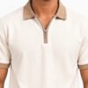 Premium Off White Waffle Zipper Polo - Image 2